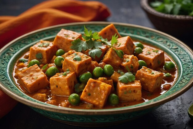 Photo vibrant matar paneer dish