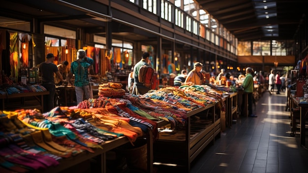 A Vibrant Mercado Bustling Activity Wallpaper