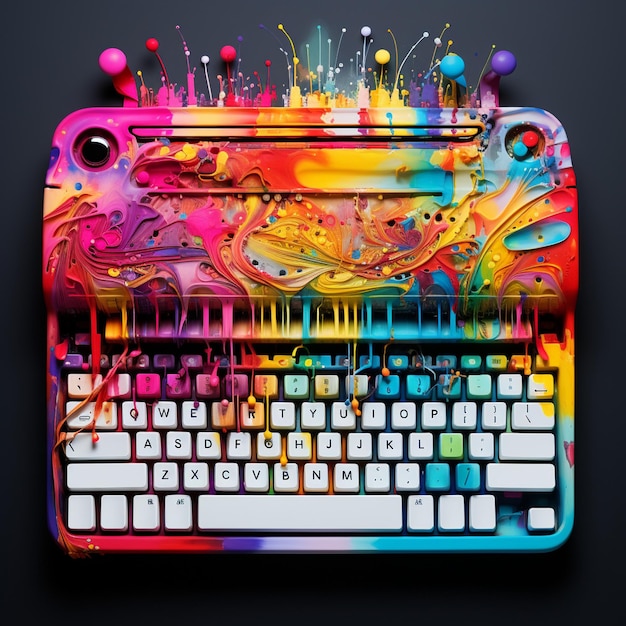 Photo vibrant and mesmerizing typewriter keyboard