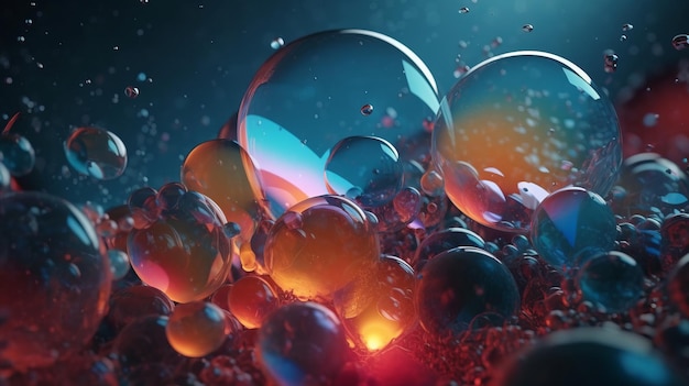 Vibrant and Mesmerizing world of Colorful Abstract Bubbles Background