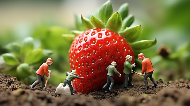 Vibrant Micro Photography Realistische aardbeien