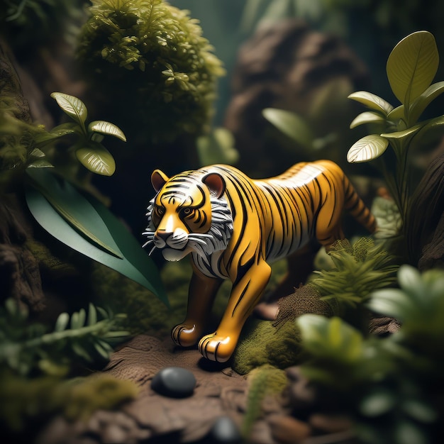 Photo vibrant mini jungle teeming with animals