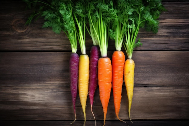 Vibrant Minimal Style Carrots on Rustic Background AI Generated