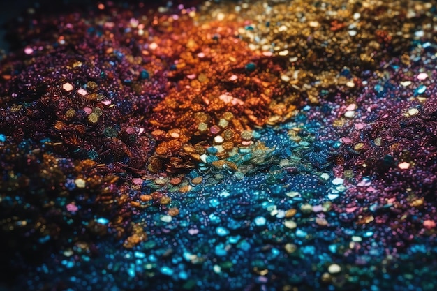 Vibrant mix of glitter particles up close Generative AI
