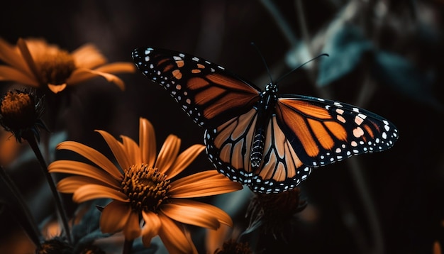 Wallpaper Monarch Butterfly Perched on White Flower in Close up  Photography Background  Download Free Image