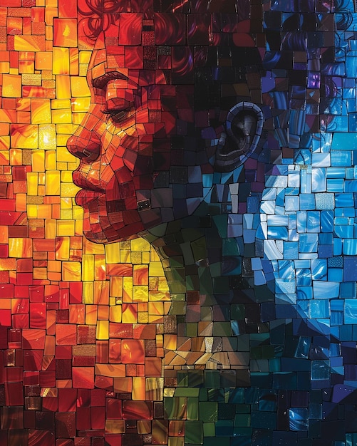 Foto un mosaico vibrante dell'umanità ogni pezzo è essenziale