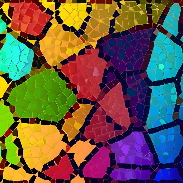 Photo a vibrant mosaic made of shattered glass pieces style