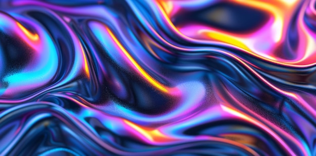 Vibrant Motion Abstract Iridescent Neon Wave