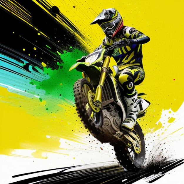 Vibrant Motocross Splash Art A HighOctane Masterpiece