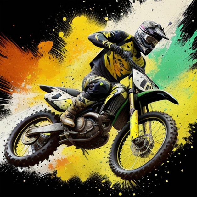 Vibrant Motocross Splash Art A HighOctane Masterpiece