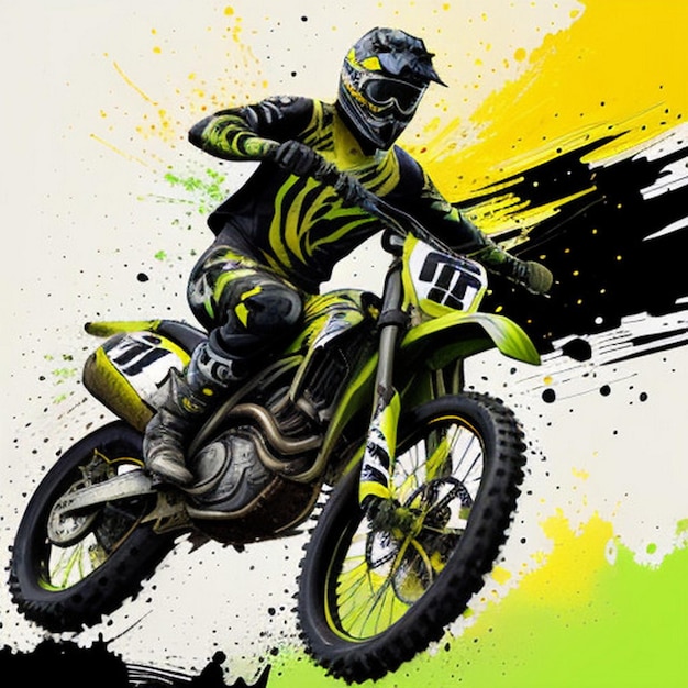 Vibrant Motocross Splash Art A HighOctane Masterpiece