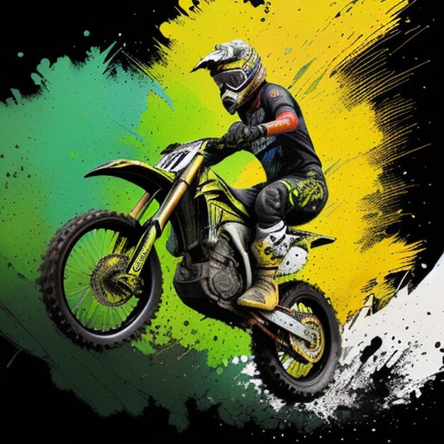 Vibrant Motocross Splash Art A HighOctane Masterpiece