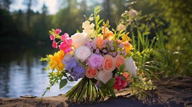 vibrant multi colored bouquet showcases beauty in nature