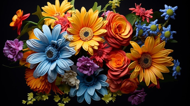 vibrant multi colored daisy bouquet showcases natural beauty