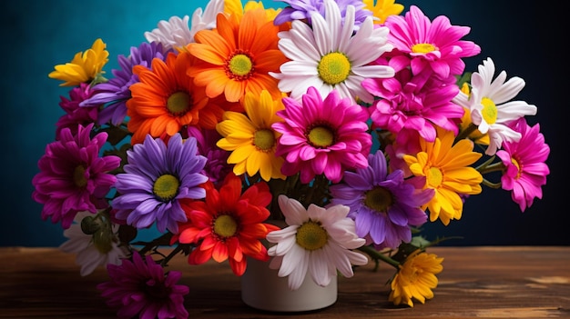 vibrant multi colored daisy bouquet showcases natural beauty