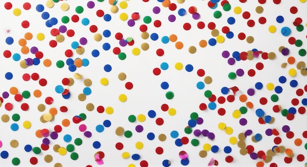 vibrant multicolored confetti festive white background stock photo
