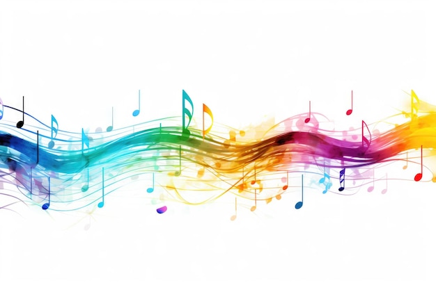 Vibrant musical notes on a clean white backdrop Ideal for musicrelated designs