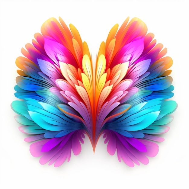 Vibrant Neon Butterfly Logo Design On White Background