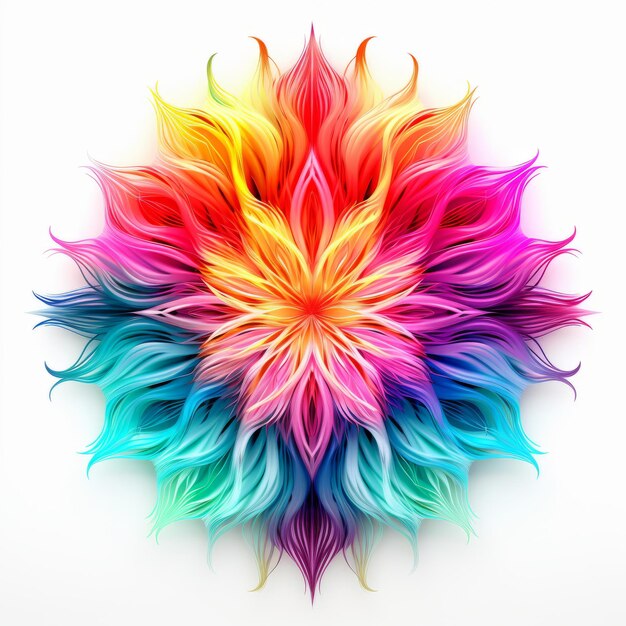 Vibrant neon gekleurde haar bloem Abstract minimalisme met spirituele symboliek