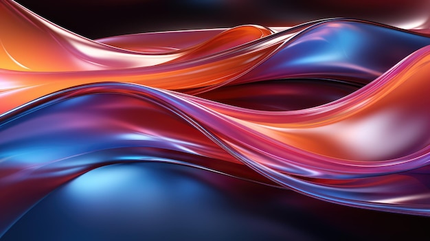 Vibrant Neon Holographic Twisted Wave in Motion