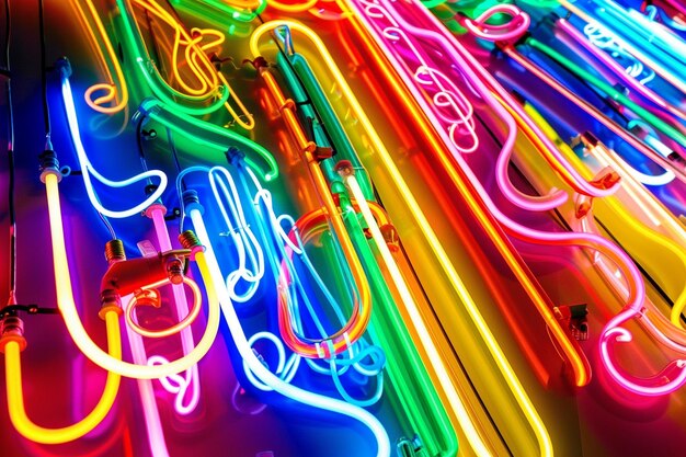 Vibrant Neon Light Wall Pattern