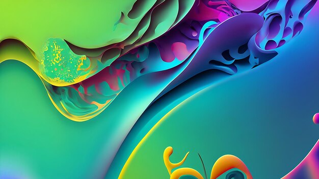 Vibrant Neon Organic Abstract Wallpaper Designs for Colorful Backgrounds