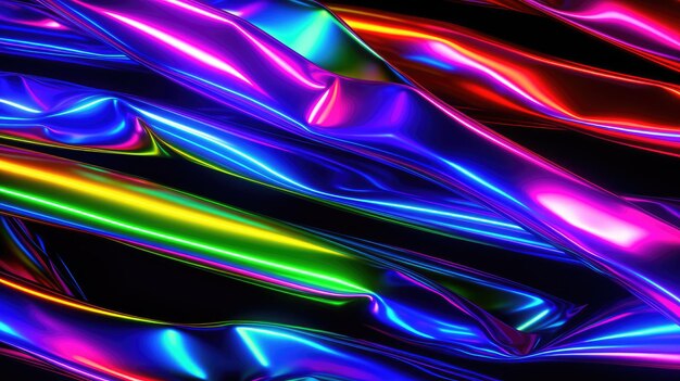 Vibrant Neon Waves Flowing in Dynamic Abstract Background