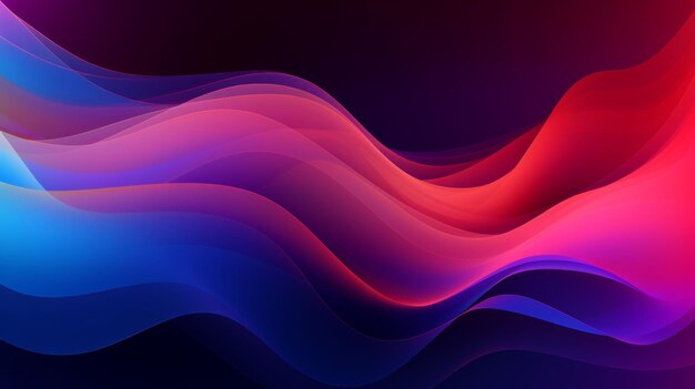 Vibrant Neon Wavy Shape Background AI Generated