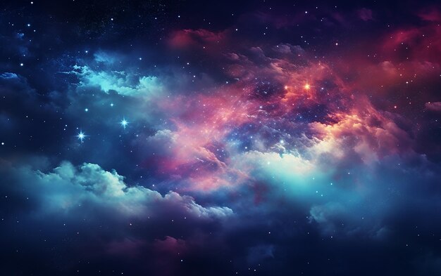 Vibrant night sky with stars and nebula
