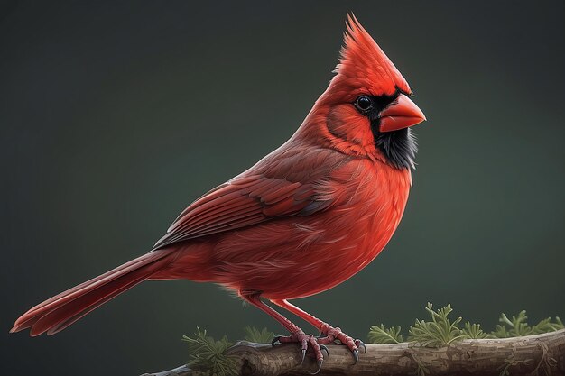 Photo vibrant northern cardinal showcasing distinctive markings generative ai