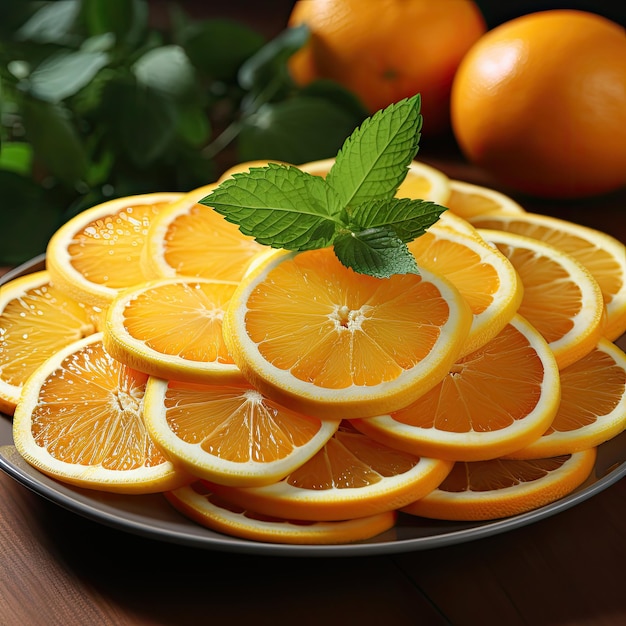 新鮮な柑橘類と葉物野菜の活気に満ちた栄養ブレンド