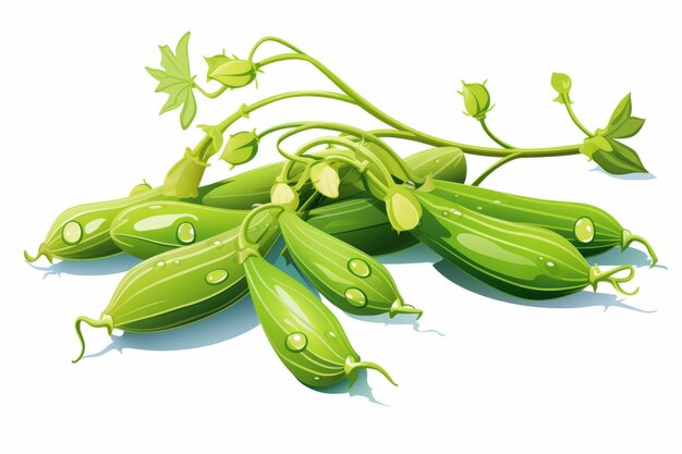 Vibrant okra clipart in a 32 aspect ratio