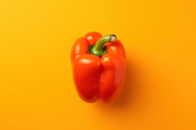 Vibrant orange bell pepper on orange background ai generated