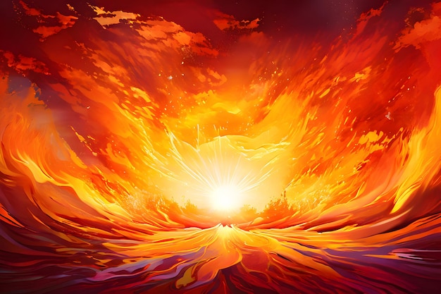 Photo vibrant orange color burst background energetic citrus explosion with dynamic gradient lively glow