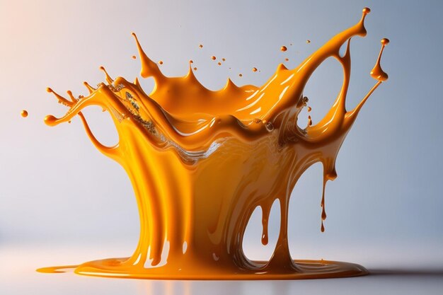 Vibrant orange juice splash with transparent background fresh and dynamic fruit juice crown swirls