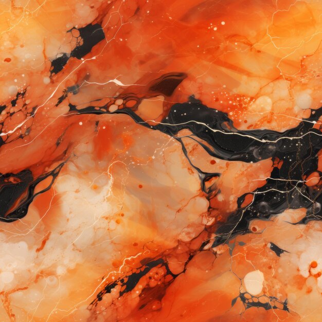 Vibrant Orange Marble Abstract Wallpaper With Swirls