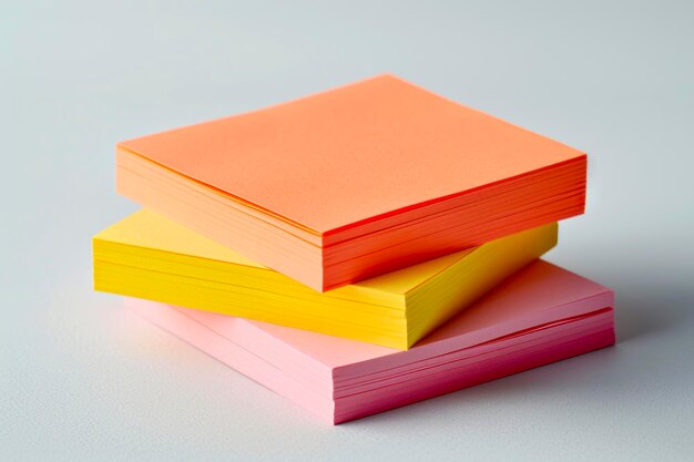 Photo vibrant orange pastel adhesive notes hyperrealistic 8k product shot in ultradetailed hdr quality