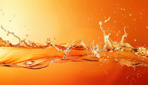 Photo vibrant orange water wave a splash of abstract background ar 74