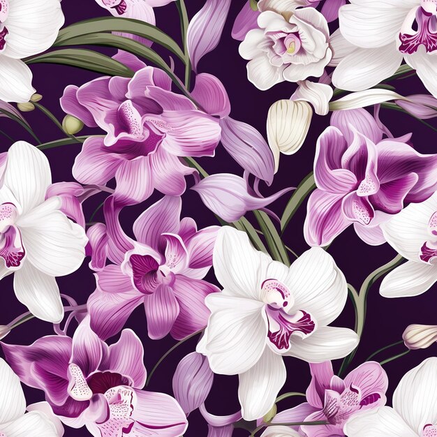 Vibrant orchid pattern for fashion design