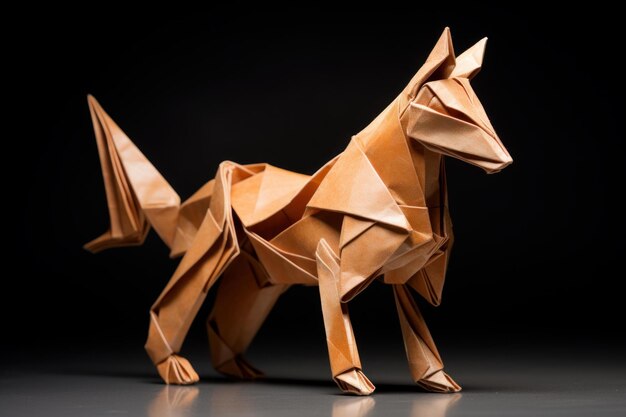 Vibrant Origami colorful dog Generate Ai