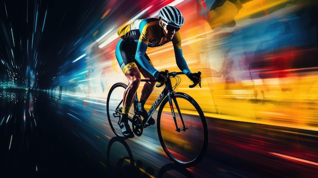 Vibrant Outdoor Cycling Capturing ActionPacked Moments op heldere wegen met energieke