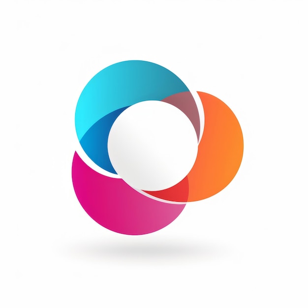 Photo vibrant overlapping circles creating a captivating logo mark graphic design