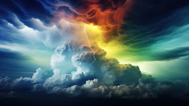Photo vibrant overlay rainbow background