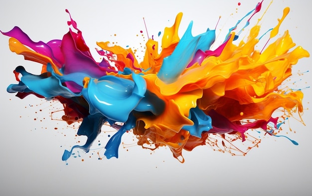 Vibrant Paint Splash 8K Desktop Wallpaper Generative AI