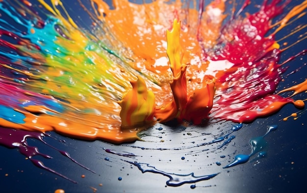 Vibrant Paint Splashes Artistic Expressions Generative AI