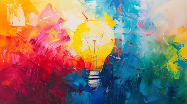 Photo a vibrant painting symbolizing the importance of innovation in todays world