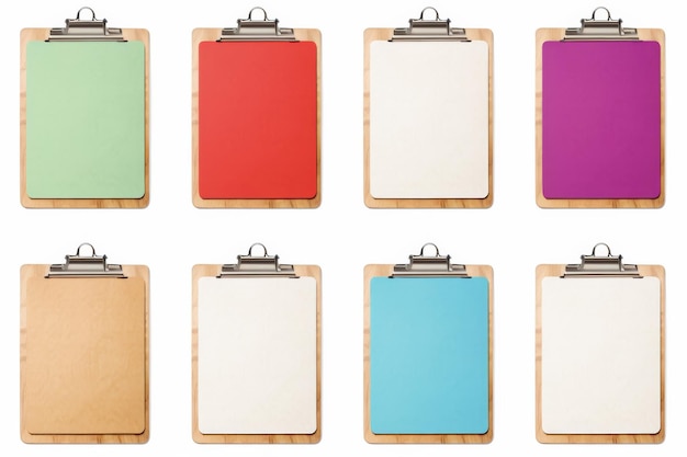 Vibrant Paper Composition on Clipboard On a White or Clear Surface PNG Transparent Background