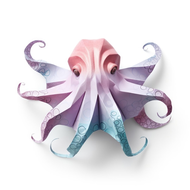 Foto octopus di carta vibrante origami stupefacente pet design creative polygon art