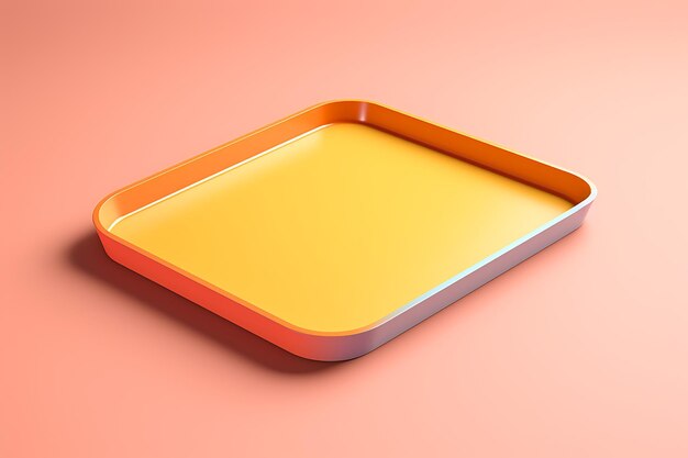 Vibrant paper tray mockup with creative design elements