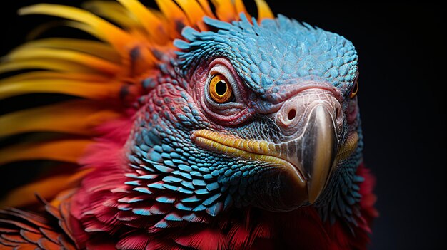 Vibrant Parrot Portrait Captivating Photography of Nature's Colorful Avian Beauty